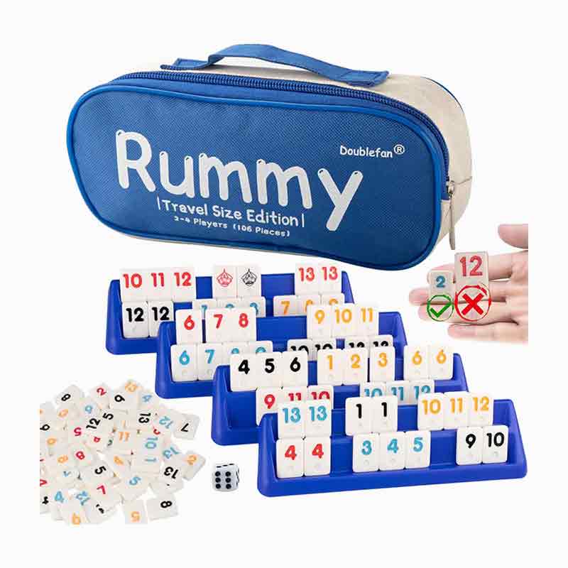 4 игрока Портативные путешествия Rummy Set Set